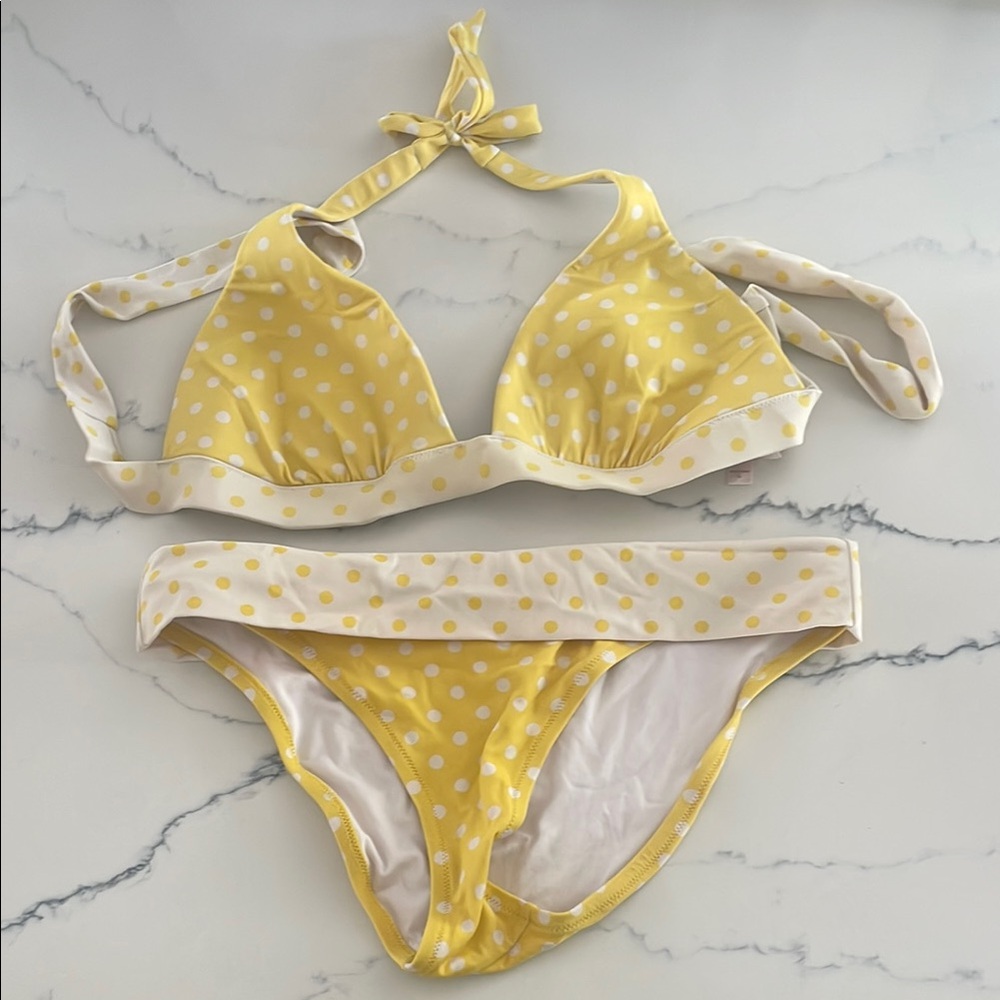 Victoria's Secret Yellow and White Bikini Swimwear